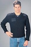 Navy Blue Wool V-Neck Commando Sweater Available in Sizes 36-48