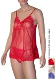 Lace Trimmed Babydoll Thong in See-Thru Sheer
