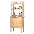 Natural Baker's Rack with Stainless Steel Top