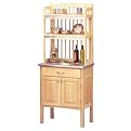Natural Baker's Rack with Stainless Steel Top