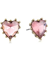 Betsey Johnson "Iconic Pinkalicious" Crystal Heart Stud Earrings