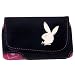 Licensed Black Playboy Horizontal Cellphone Pouch Lined in a Hot Pink Bunny Print with Magnetic Flap to Secure phone