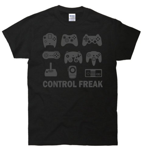Control Freak Video Game Funny Gamer T-Shirt Medium Black