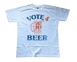 Junk Food Men's  Vote 4 Beer  In Electric White Tee Shirt * 08 Newest Collection *