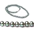 Single Strand 22 Inch 7.0-8.0mm Black Semi-Round Freshwater Cultured Pearl Necklace