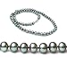 Single Strand 22 Inch 7.0-8.0mm Black Semi-Round Freshwater Cultured Pearl Necklace