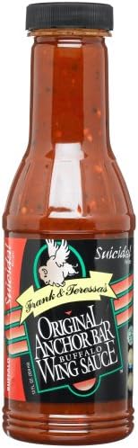 Anchor Bar Original Buffalo Wing Sauce, Suicidal, 12-Ounce Bottles (Pack of 6)