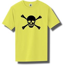 Skull and Crossed Bones Short Sleeve Bright Neon T-Shirt - Available in 5 bright colors