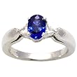 14K White Gold Sapphire and Diamond Ring