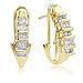 14K Yellow Gold 1/4ct Baguette Round Cut Diamond Earring