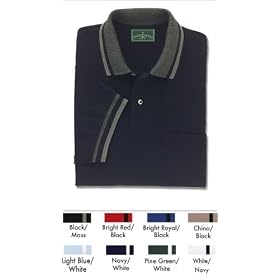 Outer Banks 6.8 oz Cotton Pique Pocket Polo with Striped Trim by Outer Banks (Style# 5032)