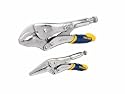 Irwin 77T 2 Piece 1-7/8 Capacity 10-Inch Curved Jaw and 6-Inch Long Nose Fast Release Locking Plier Set