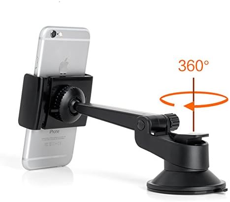 Gobbest Universal 360°Rotation Windshield Dashboard Suction Cup Car Mount Holder Cradle for 4-6 Inch Screen Phone and GPS - Black