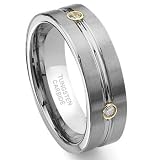 Tungsten Carbide Eternity Diamond Wedding Band Ring