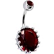 January 13mm Oval Solitaire Birthstone Belly Ring