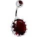 January 13mm Oval Solitaire Birthstone Belly Ring