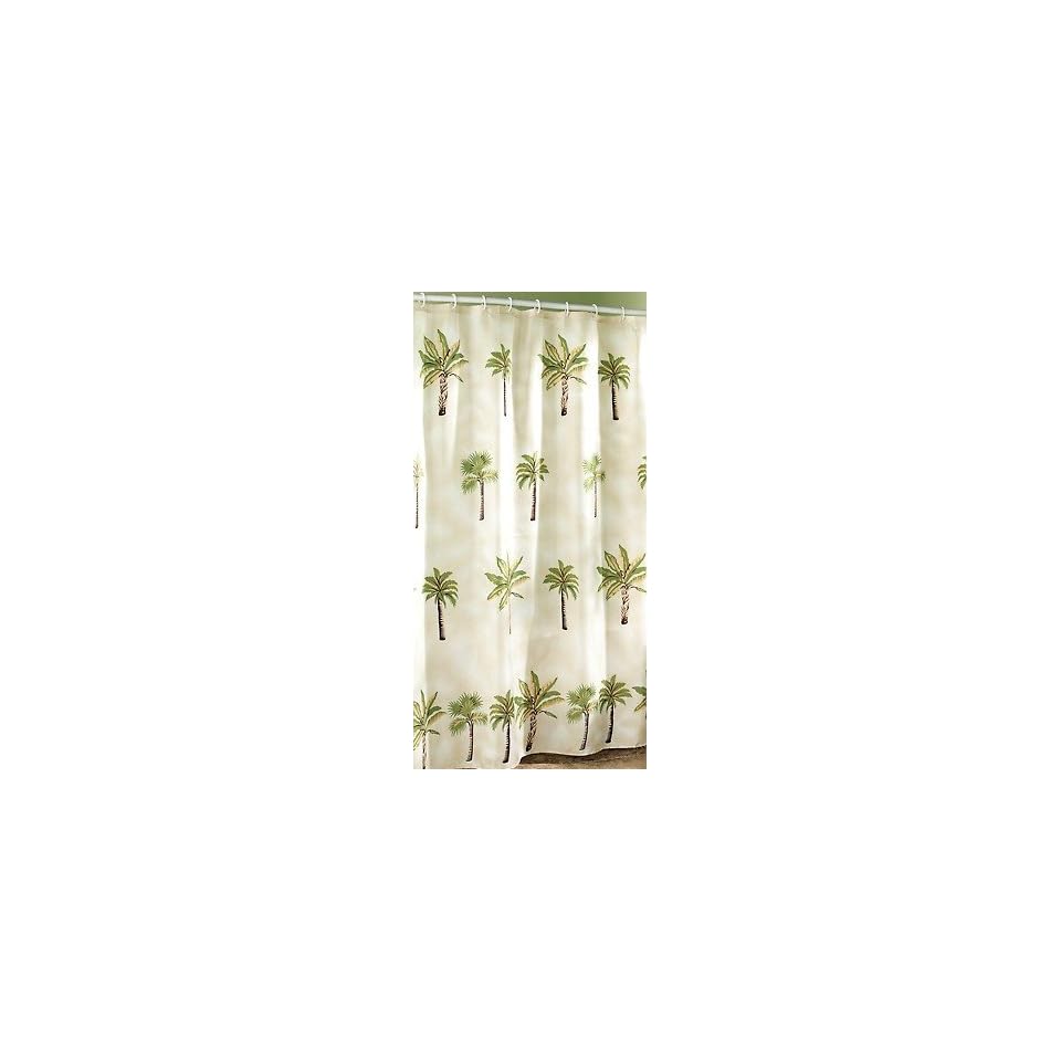 Palm Tree Tropical Island Paradise Bathroom Shower Curtain W Hooks