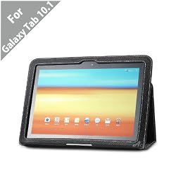 Acase (TM) Samsung GALAXY Tab 10.1 100% Genuine Leather EZ Carry Case with 3 in 1 built in Stand for Samsung GALAXY Tab 10.1 Wi-Fi ONLY (BLACK)