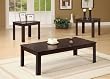 3pc Coffee Table  End Table Set in Dark Walnut Finish