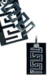 Black Silver Stainless Steel Zig-Zag Pendant