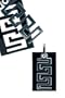 Black Silver Stainless Steel Zig-Zag Pendant