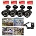 VideoSecu 4 Channel PCI DVR Card and 4 of IR Day Night Vision Security Cameras with Power Supply WAF