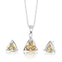 1.25 cts Round Cut Citrine Pendant Earrings in Sterling Silver Free 18 inch Necklace