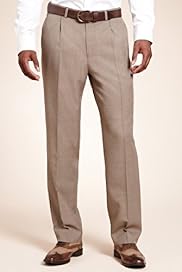 Crease Resistant Single Pleat Straight Leg Trousers