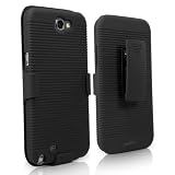 BoxWave Dual+ Holster Samsung Galaxy Note 2 Case - 3-in-1 Case with Holster Combo Includes Protective Case and Belt Clip Holster with Integrated Viewing Stand (Jet Black)