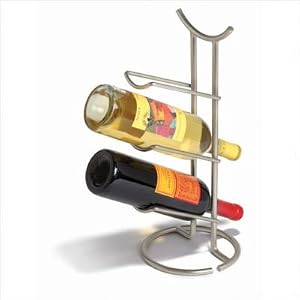 3-Bottle Euro Wine Rack in Satin Nickel by