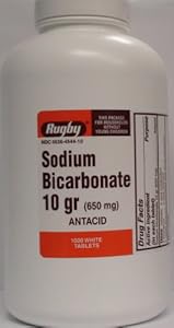 Rugby Sodium Bicarbonate 10 grains tablets relieve heartburn, antacid - 1000 ea