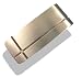 GATIK Men's Polished Steel Cross Cut CZ Inlay Money Clip.