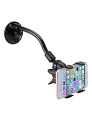 Wireless: Car Mount, LIANSING Long Arm Universal Car Mount Holder With 360 Degree Rotation Suction Cup for Apple iPhone 6 PLUS/6/5s/5c, Samsung Galaxy S6/S5/S4 and Other Android Phones (long cup black/red) - MIZO