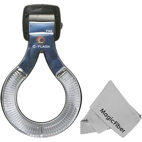 O-Flash Ring Light Adapter fo NIKON SB-800 AF Speedlight, CANON Speedlite (430EX 430EXII) Flashes + Premium MagicFiber Microfiber Cleaning Cloth