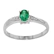 14K White Gold Emerald and Diamond Ring