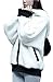 King Ma Womens Hoodie Panda Ear Tail Zip up Loose Outerwear