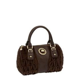 Juicy Couture Crown Madge Satchel Bag Tote Chocolate Brown