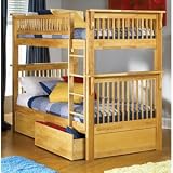 Atlantic Furniture Colorado Natural Maple Bunk Bed w/ Flat Panel Drawers