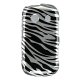 Premium Hard Design Snap-on Case Cover for Samsung Seek M350 - Cool Black Silver Zebra Print