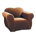 Casual Home Stretch Ribbed Chair Slipcover - Oar Brown