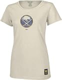 Buffalo Sabres -Putty- Junior's Distressed Vintage Logo Garment Washed Baby Doll Tee