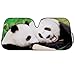 2016 KM WORLD Licensed COUPLE PANDA BEAR Auto Shade Cool Trending Pet Designs Sunshade with Reversible Silver Backing