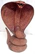 Hand-Carved Wooden King Cobra Sculpture Statue