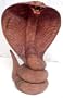 Hand-Carved Wooden King Cobra Sculpture Statue