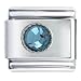 Jewelry : December Blue Zircon Birthstone Italian Charms Bracelet Link
