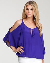 Slit Sleeve Bubble Silk Tie Top