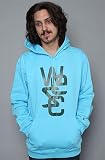 WeSC The Overlay Hooded Sweatshirt in Pool Blue hood ,Sweatshirts for Men