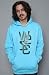 WeSC The Overlay Hooded Sweatshirt in Pool Blue hood ,Sweatshirts for Men