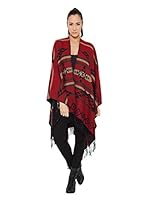 Tantra Poncho (Rojo / Beige)