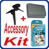Digital Camera Accessory Kit for Canon NB-2LH / NB2L - EOS Rebel XT 350D 400D S80 S70 S60 S50 S45 ZR500 ZR600 ZR700 (BATTERY replacement w/protective cover + Fellowes Digital Camera Care Kit + Black Solid Mini Tripod)